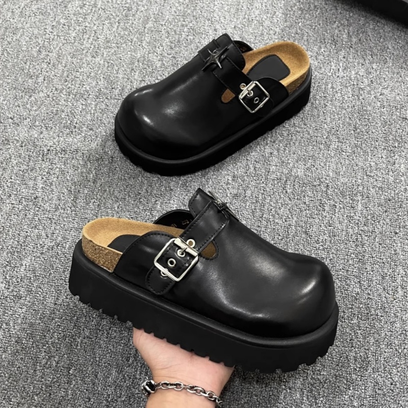 Slip On Mule Flat - Mules à talons épais pour femmes,