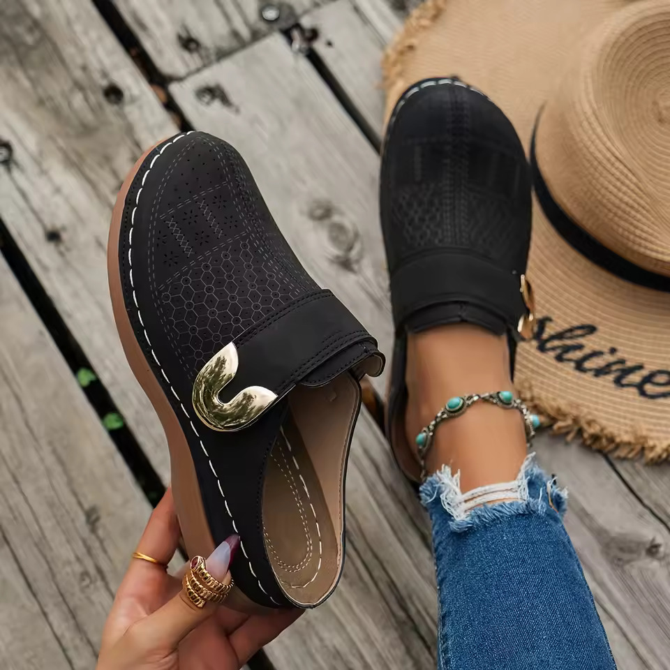 Slip On Mule Flat - Mules confortables pour femmes, chaussures plates