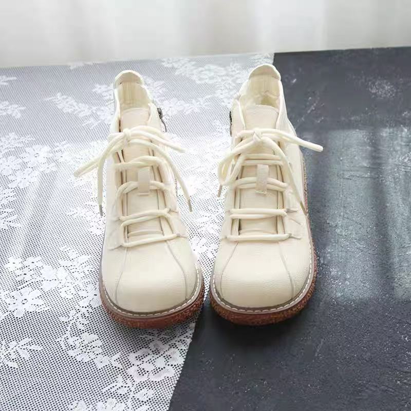 Careaymade-Bottes à lacets vin - Women'S Shoes Big Feet avis et prix